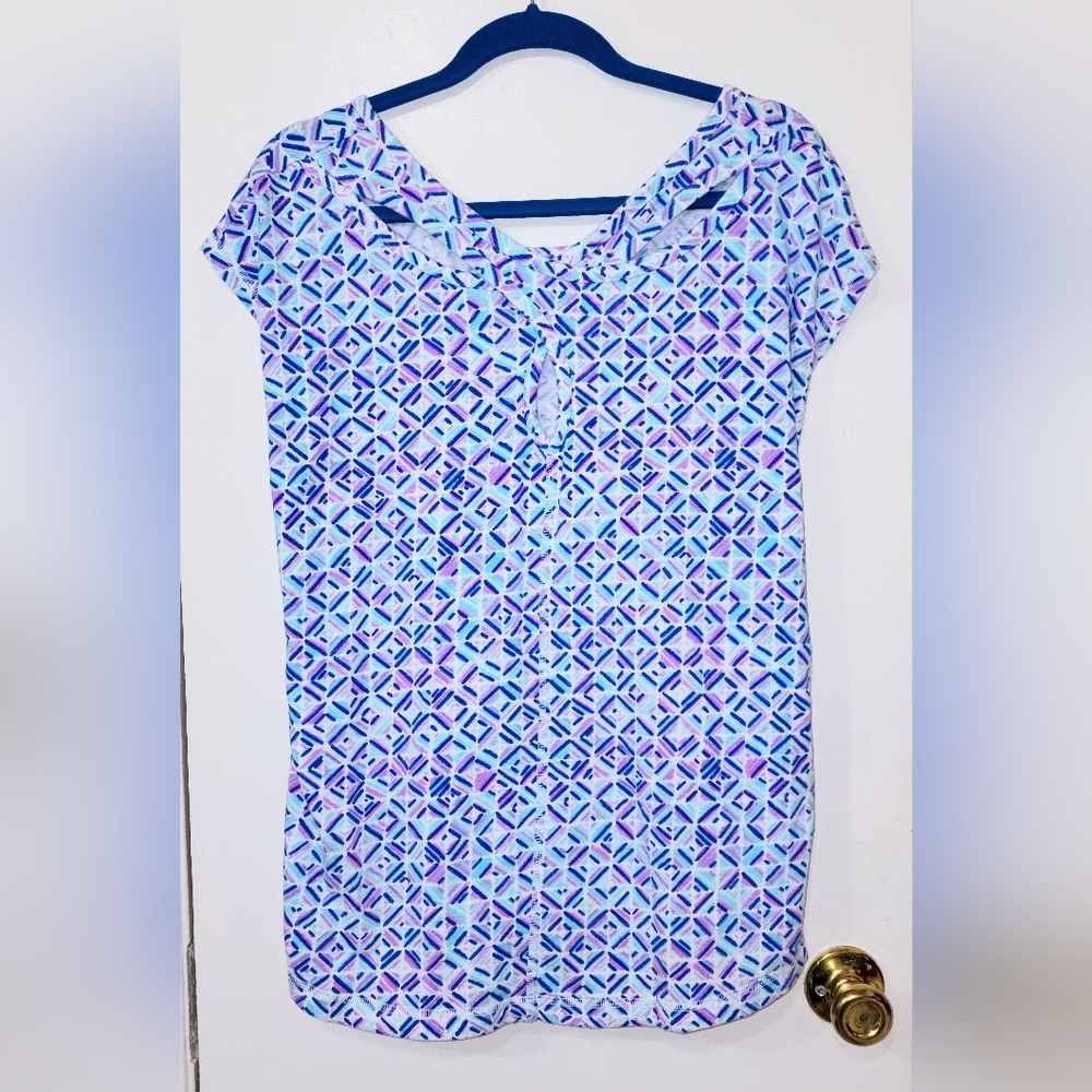 T By Talbots Size2x Geometric Shape 1/4 Sleeve Bl… - image 7